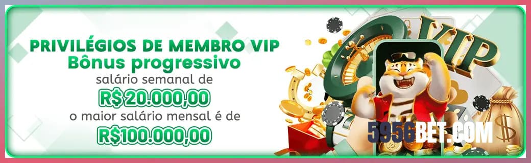 5956BET bônus — cashback 15 por cento e níveis VIP